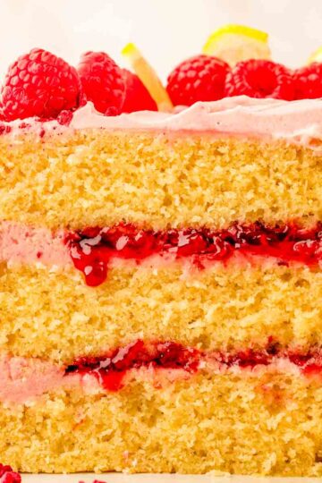 Lemon Raspberry Cake with Raspberry Buttercream Frosting