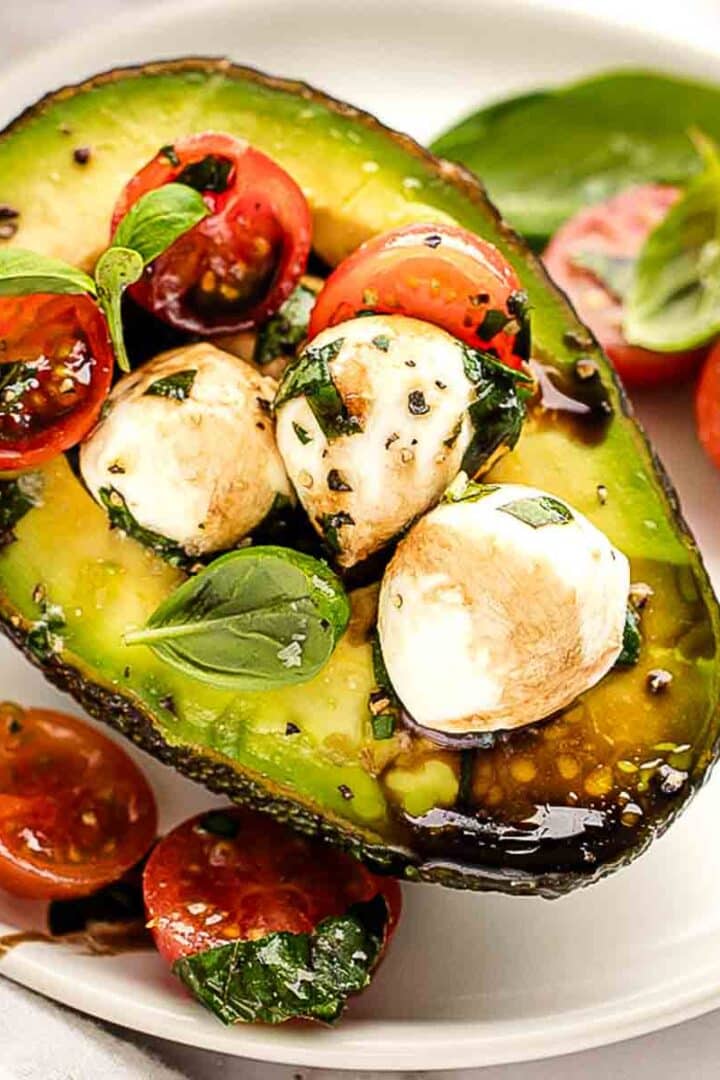 caprese stuffed avocados