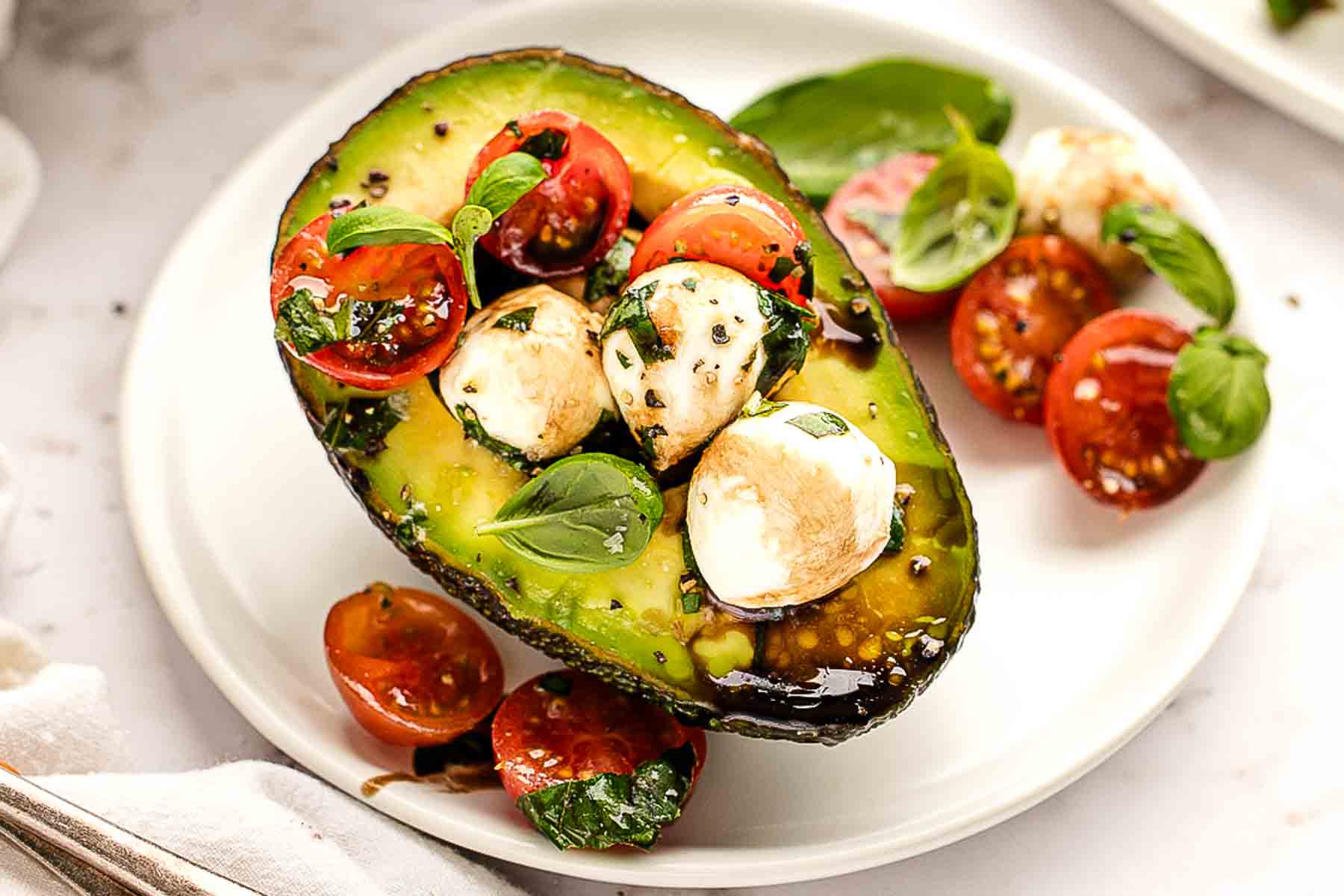caprese stuffed avocados