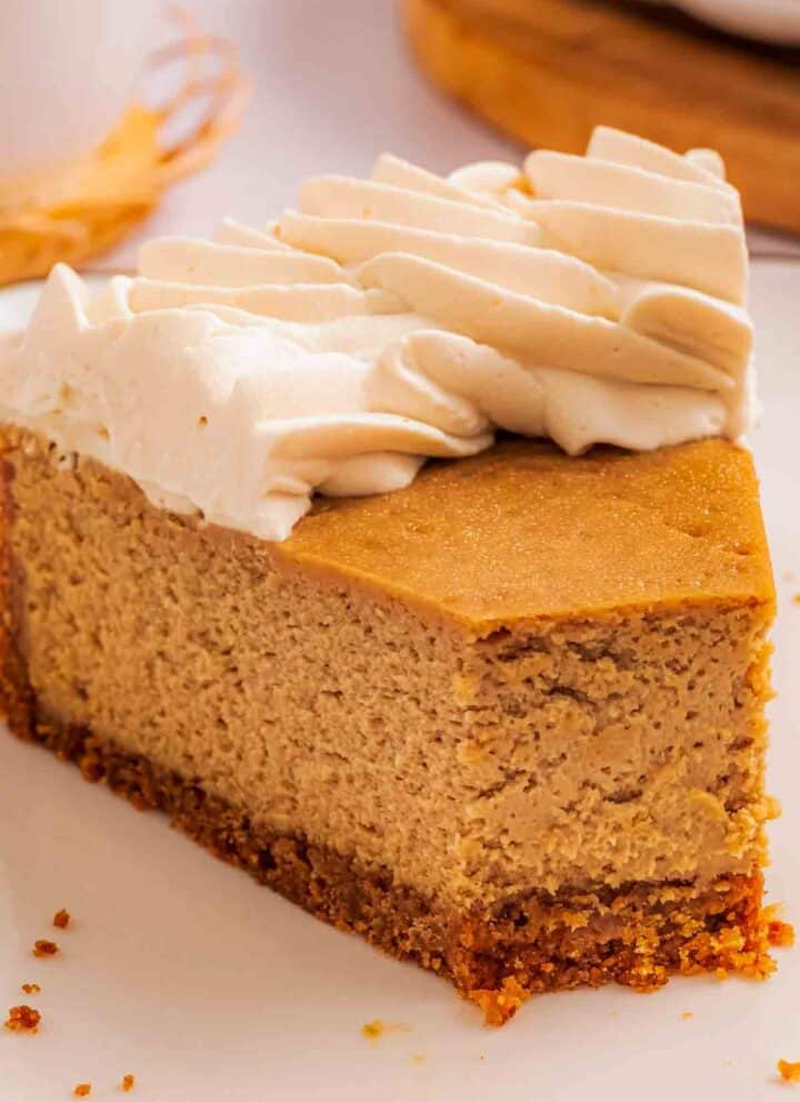 Baked Espresso Cheesecake (Graham Cracker Crust + Espresso Whipped Cream)