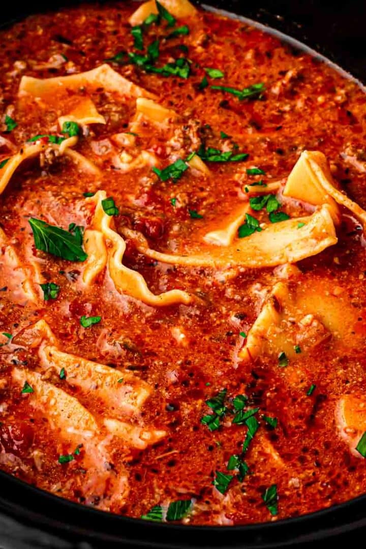 slow cooker lasagna soup