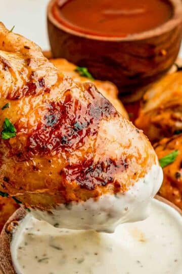 BBQ Ranch Chicken Legs (Grilled with Ranch Marinade and BBQ Ranch Sauce)