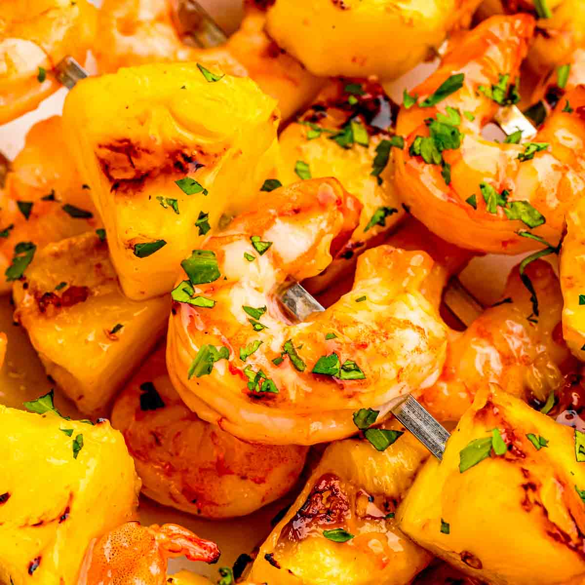 grilled pineapple shrimp skewers