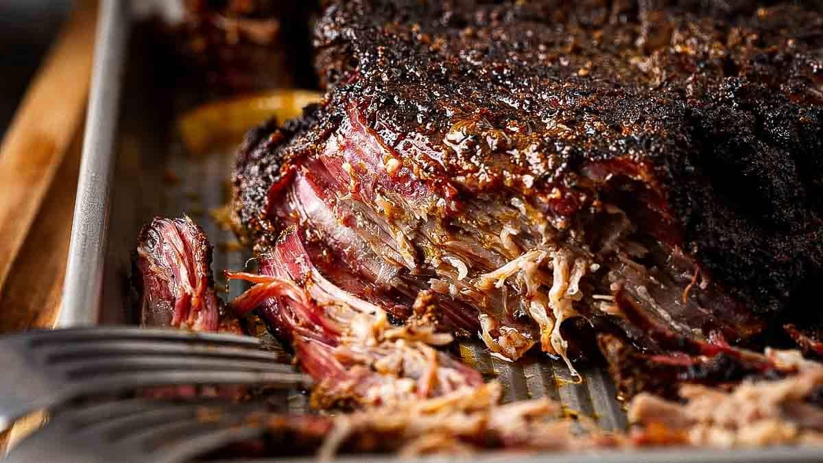 Tex Mex Smoked Chuck Roast fresh out of the Smoker