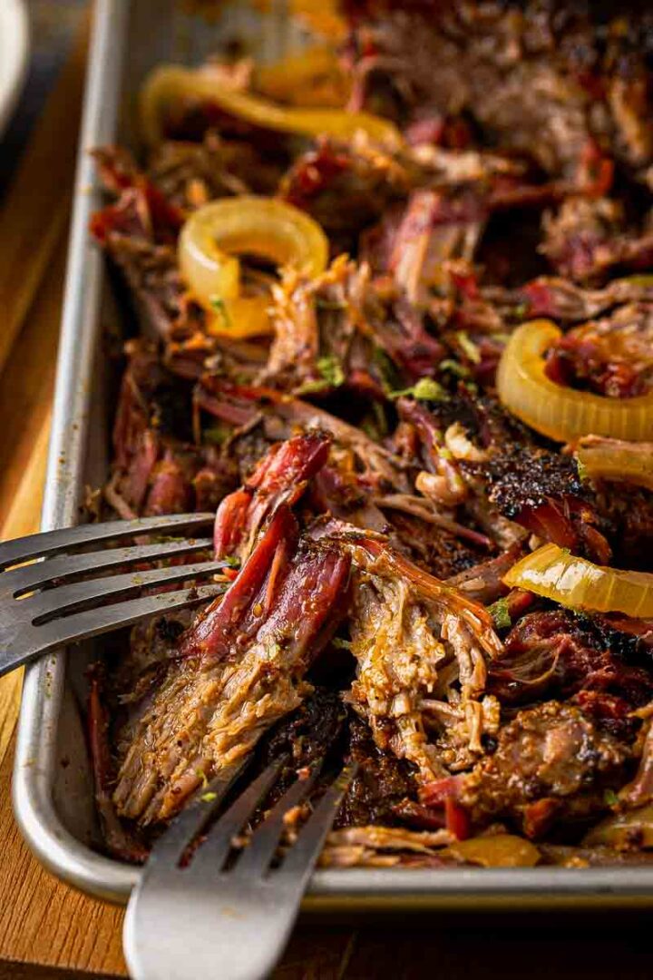 Tex Mex Smoked Chuck Roast fresh out of the Smoker