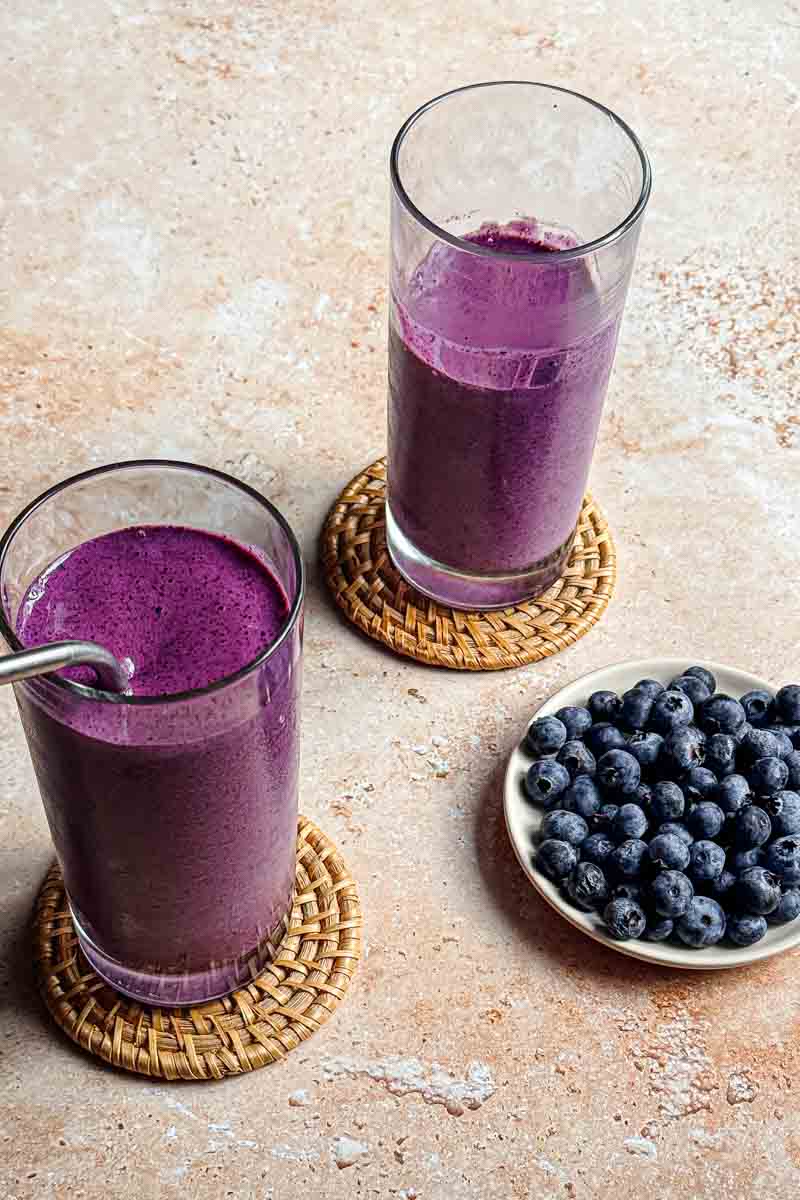 Blueberry Protein Smoothie Sugar Free with Whey