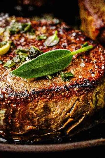 Filet Mignon Steak basted in butter
