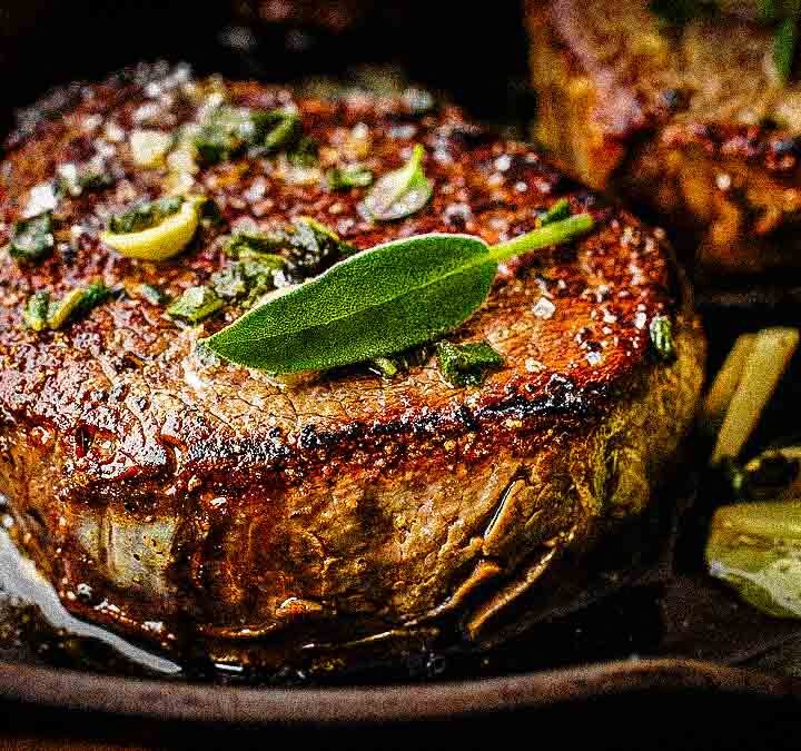 Filet Mignon Steak basted in butter