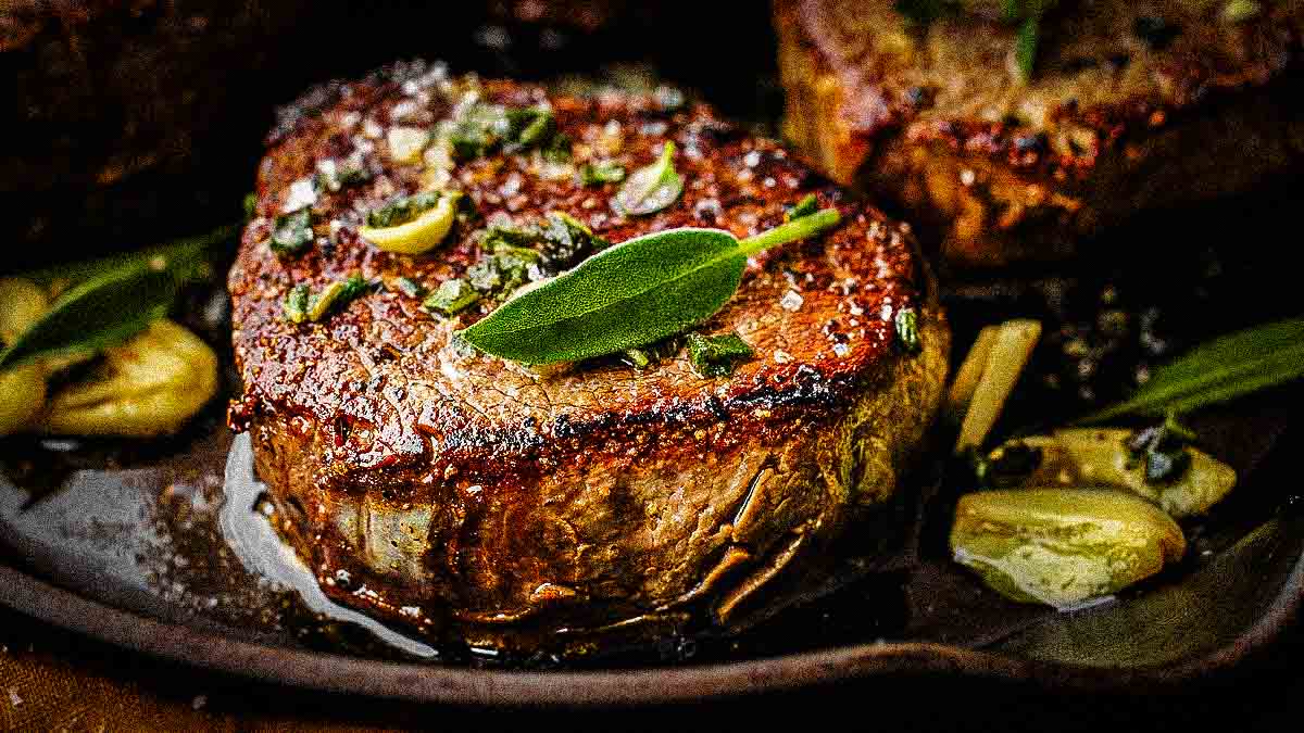 Filet Mignon Steak basted in butter