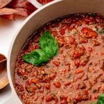 Beef Bolognese in the pot