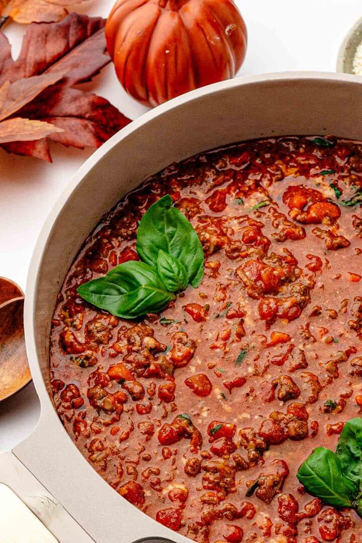 Beef Bolognese in the pot