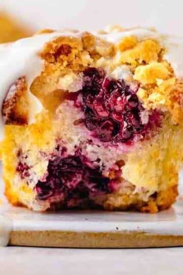 blackberry muffins made with greek yogurt or sour cream