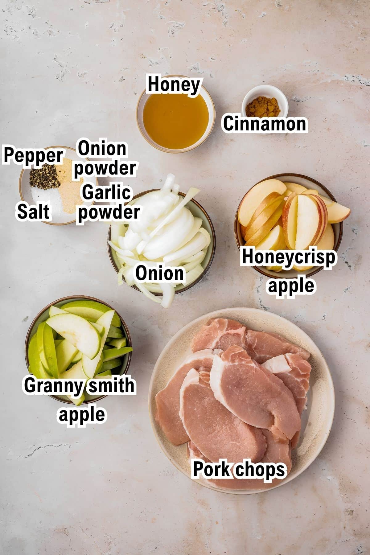 The Ingredients for Crockpot Apple Pork Chops