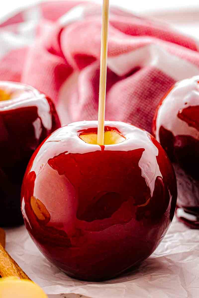 Toffee Apples made with Fuji apples