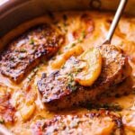 apple cider pork chops overview shot
