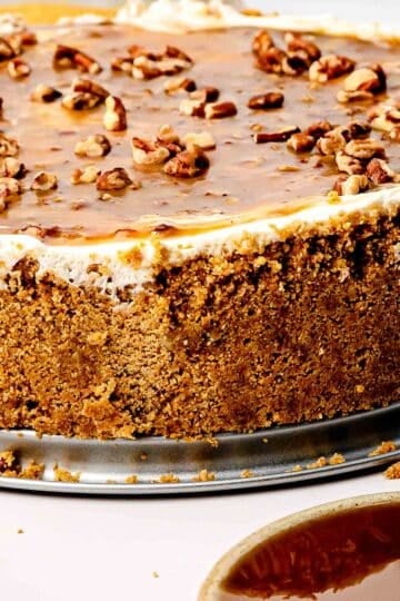 No Bake Pecan Pie cheesecake close up